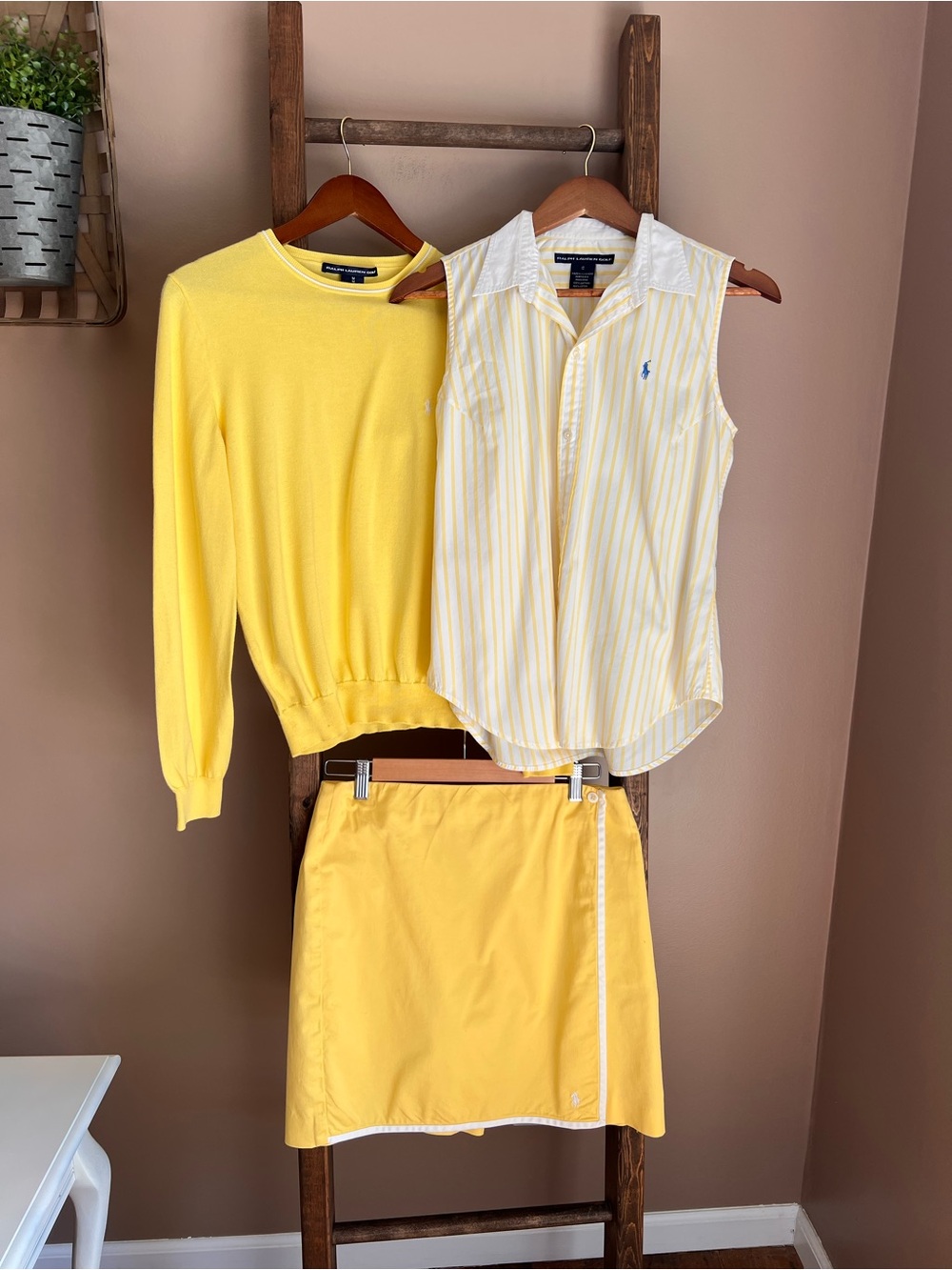 Ralph Lauren Golf Vintage Yellow and White Golf Outfit